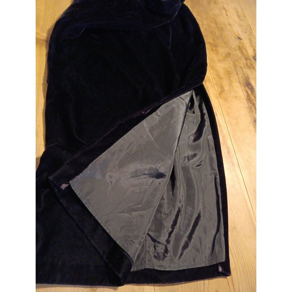 Vtg Patra Maxi Skirt Womens 11 12 Black Velvet Side Slit Made In USA NWT - Picture 5 of 7